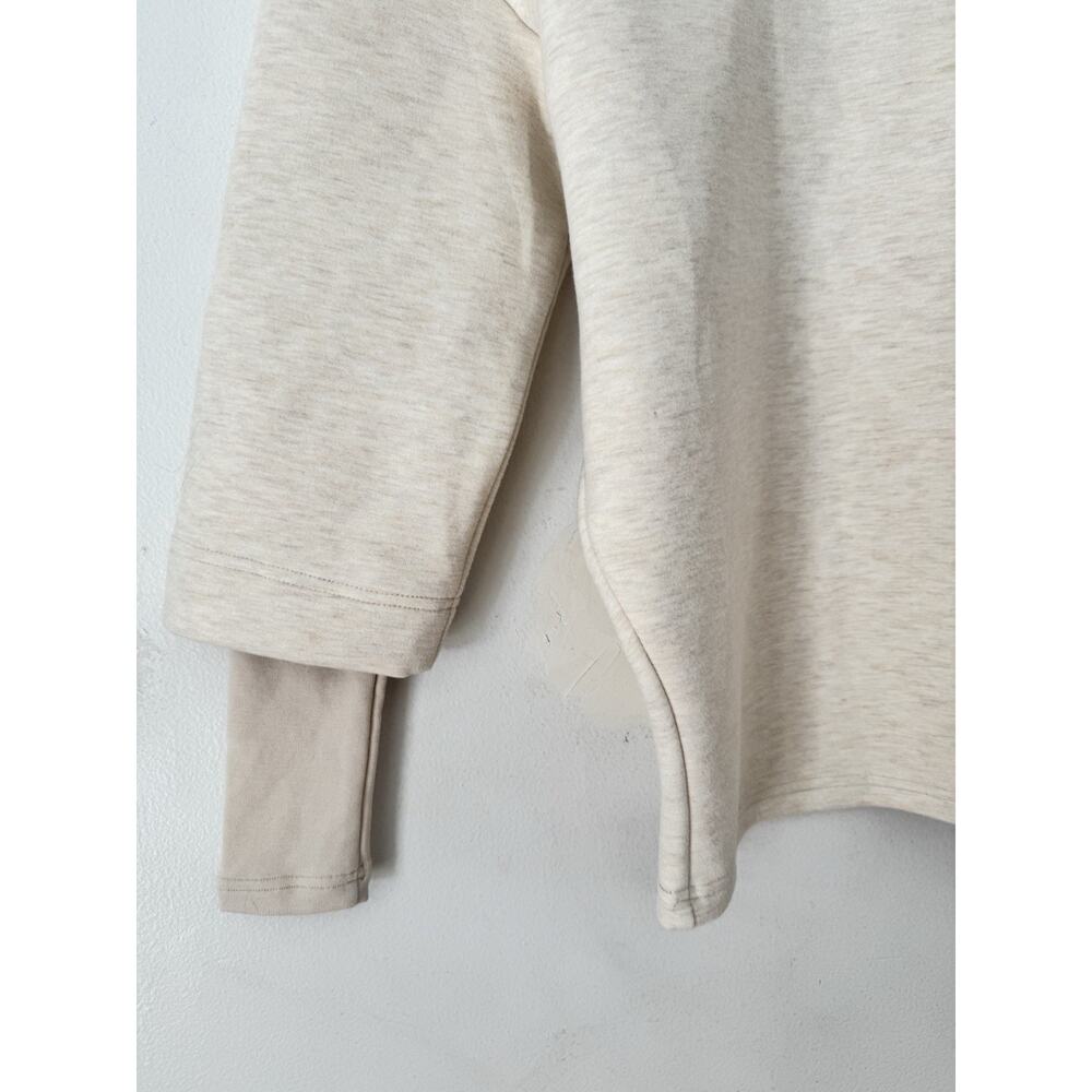 NWT OGL FuzzLuxe Mockneck Sleeve Warmer Top Heather Beige Women’s Size XS - Picture 5 of 6